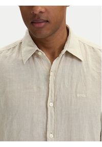BOSS Koszula Relegant 50567579 Beżowy Regular Fit. Kolor: beżowy. Materiał: len #4