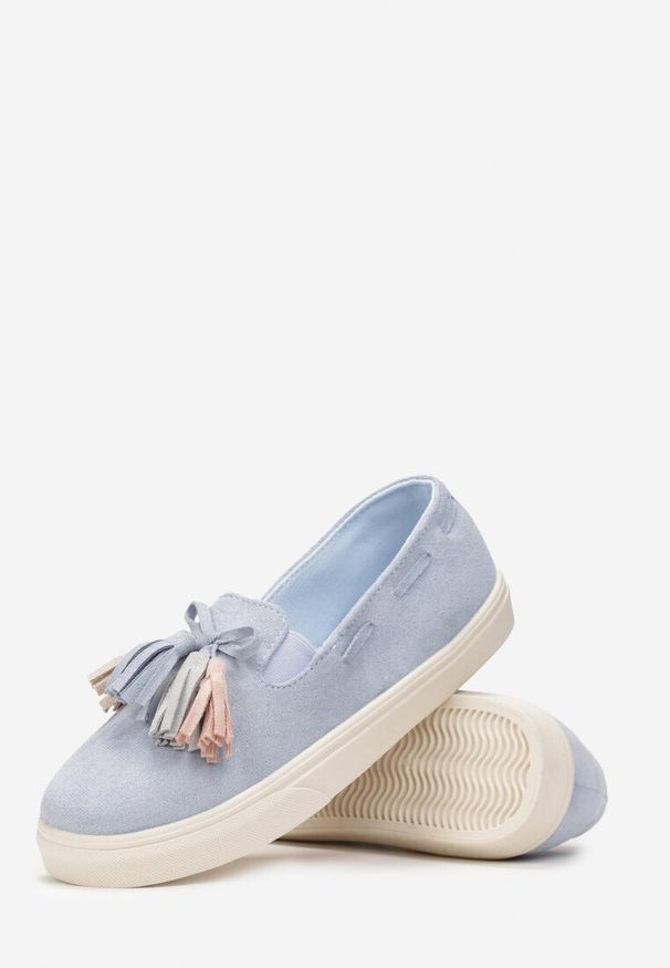 Born2be - Jasnoniebieskie Półbuty na Grubej Podeszwie z Chwostami Fatuma. Okazja: na co dzień. Kolor: niebieski. Styl: elegancki, casual