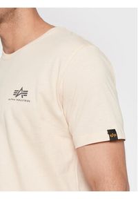 Alpha Industries T-Shirt Backprint 128507 Beżowy Regular Fit. Kolor: beżowy. Materiał: bawełna