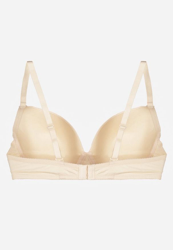 Renee - Beżowy Gładki Biustonosz o Klasycznym Fasonie Arriethia. Kolor: beżowy. Wzór: gładki