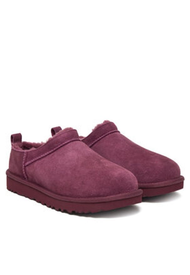 Ugg Śniegowce W Classic Micro 1173891 Bordowy. Kolor: czerwony. Materiał: skóra, zamsz