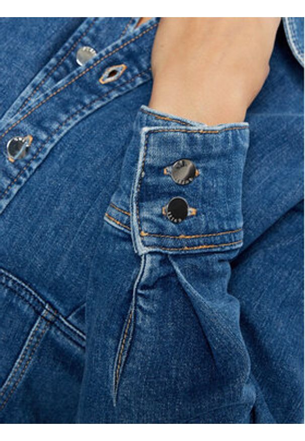 Guess Sukienka jeansowa W5RK99 D4H71 Niebieski Regular Fit. Kolor: niebieski. Materiał: bawełna