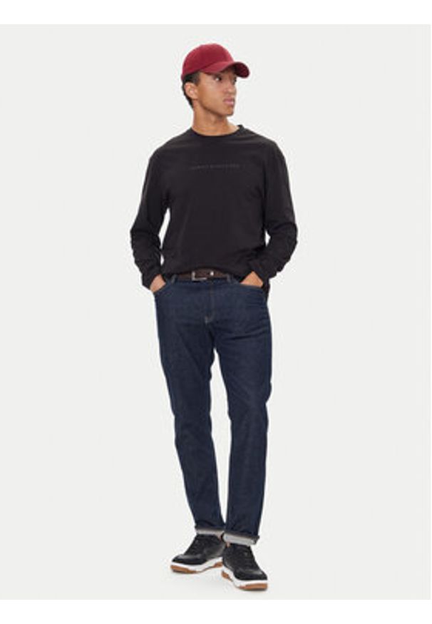 TOMMY HILFIGER - Tommy Hilfiger Longsleeve UM0UM03651 Czarny Regular Fit. Kolor: czarny. Materiał: bawełna. Długość rękawa: długi rękaw