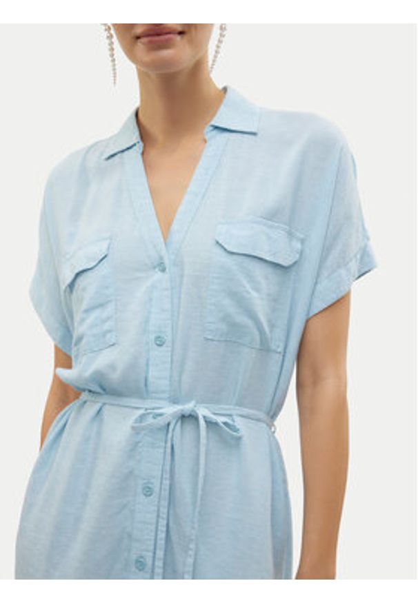 Vero Moda Sukienka letnia Linn 10323027 Błękitny Relaxed Fit. Kolor: niebieski. Materiał: wiskoza. Sezon: lato