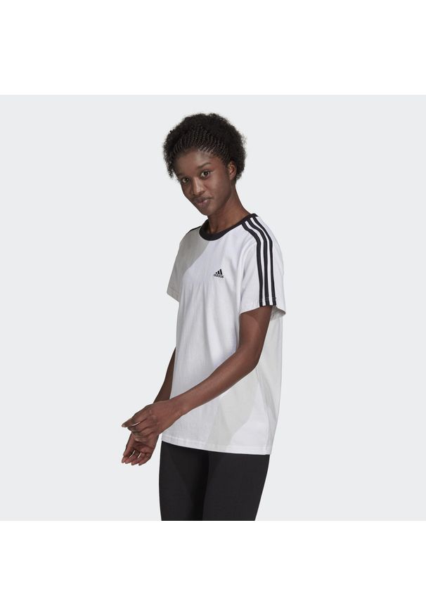 Koszulka fitness damska Adidas Essentials 3-Stripes Tee. Kolor: czarny, biały, wielokolorowy. Sport: fitness