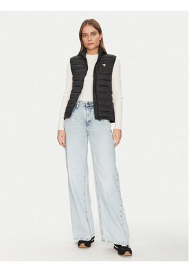 Guess Jeans Bezrękawnik W5RN55 WHAB2 Czarny Regular Fit. Kolor: czarny. Materiał: syntetyk. Długość rękawa: bez rękawów