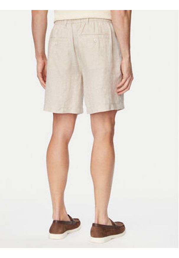 Jack & Jones Szorty materiałowe Bill 12253134 Beżowy Wide Leg. Kolor: beżowy. Materiał: len