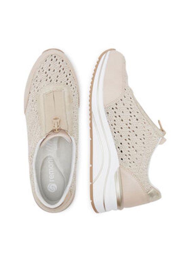 Remonte Półbuty D0T15-60 Beżowy. Kolor: beżowy. Materiał: syntetyk, materiał