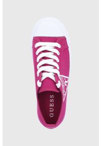 Guess Tenisówki damskie kolor różowy. Nosek buta: okrągły. Zapięcie: sznurówki. Kolor: różowy. Materiał: guma #4