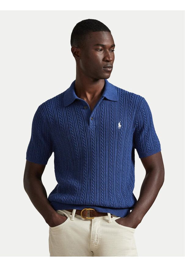 Polo Ralph Lauren Polo 710B13893001 Granatowy Regular Fit. Typ kołnierza: polo. Kolor: niebieski. Materiał: bawełna