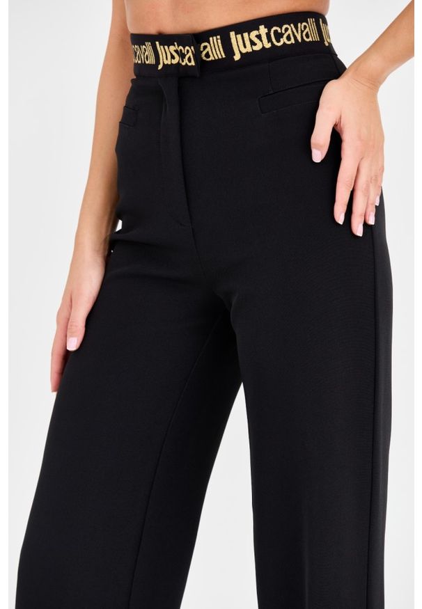 Just Cavalli - JUST CAVALLI Czarne damskie spodnie HW, Rozmiar 38. Kolor: czarny
