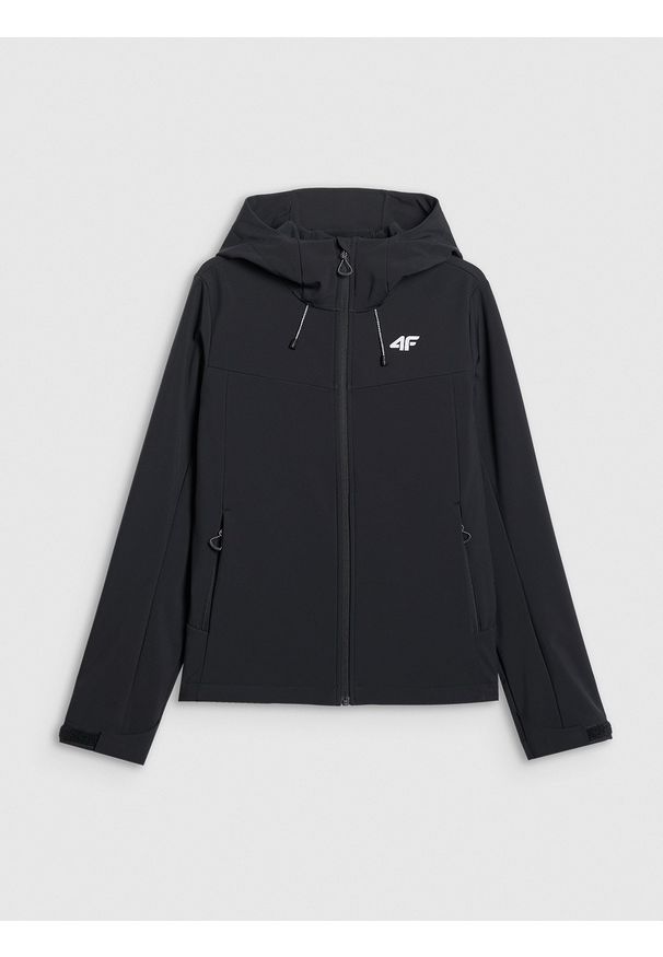 4f - 4F Kurtka softshell wiatroodporna membrana 8000 damska - czarna M. Kolor: czarny. Materiał: softshell