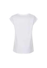 Ochnik - Biały T-shirt ze złotym nadrukiem damski. Kolor: biały. Materiał: bawełna. Wzór: nadruk #4