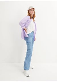 bonprix - Bluzka oversize. Kolor: fioletowy. Materiał: tkanina