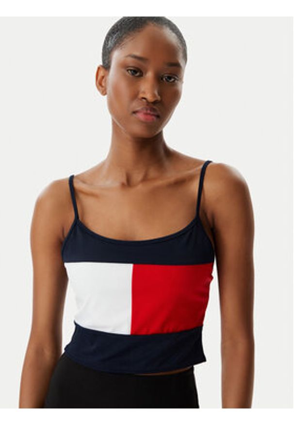 TOMMY HILFIGER - Tommy Hilfiger Top UW0UW06576 Granatowy. Kolor: niebieski. Materiał: syntetyk