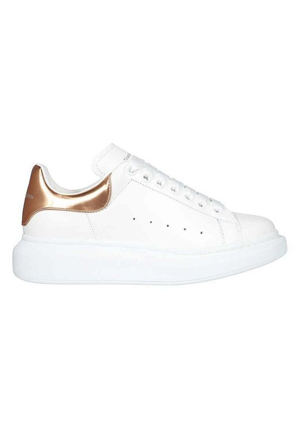Alexander McQueen - ALEXANDER MCQUEEN Białe sneakersy. Kolor: biały. Materiał: skóra