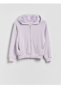 Reserved - Rozpinana bluza z modalem - lawendowy. Kolor: fioletowy. Materiał: dzianina #1