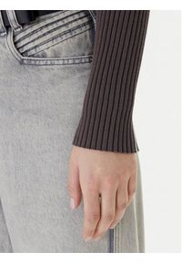 Tommy Jeans Sweter DW0DW22036 Brązowy Slim Fit. Kolor: brązowy. Materiał: syntetyk #3