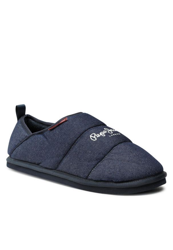 Kapcie Pepe Jeans. Kolor: niebieski. Materiał: denim