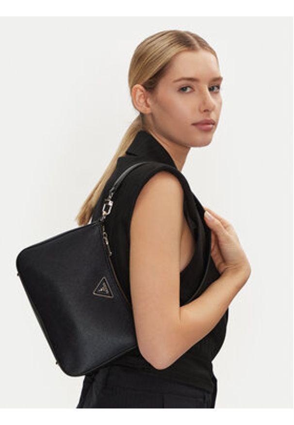 Guess Torebka HWEZG9 52317 Czarny. Kolor: czarny. Materiał: skórzane