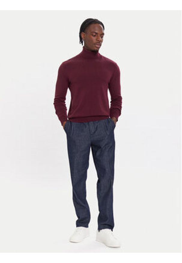 United Colors of Benetton - United Colors Of Benetton Golf 1002U2180 Fioletowy Regular Fit. Typ kołnierza: golf. Kolor: fioletowy. Materiał: wełna
