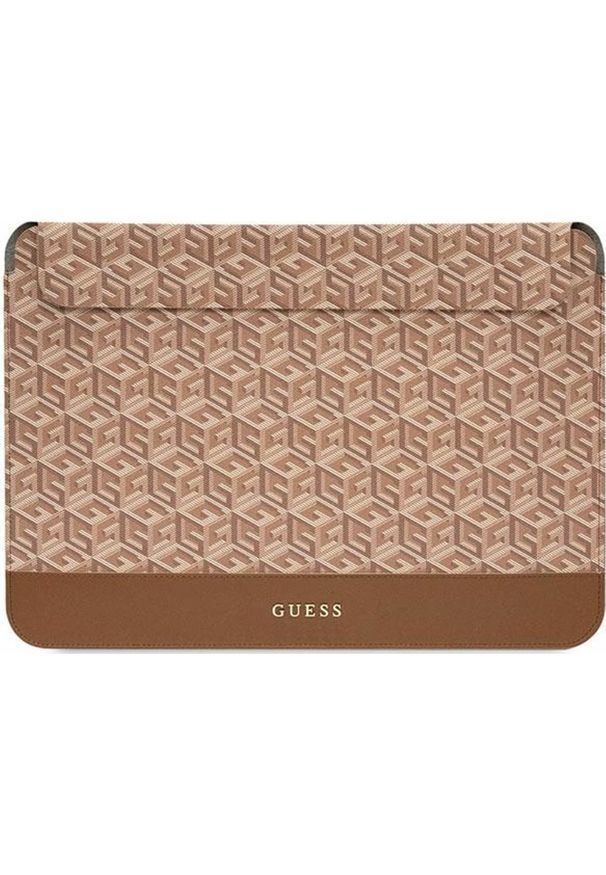 Etui Guess Guess Sleeve GUCS14HGCFSEW 14" brązowy/brown GCube Stripes. Kolor: brązowy