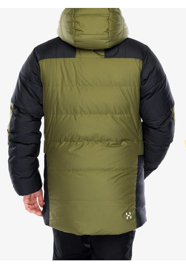 Haglöfs - Kurtka puchowa męska Haglofs Riksgransen Down 850 Hood. Kolor: zielony. Materiał: puch. Sezon: zima. Sport: narciarstwo
