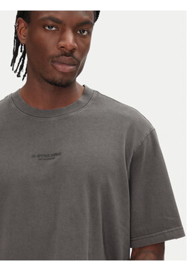 G-Star RAW - G-Star Raw T-Shirt Overdyed D24780-C756 Czarny Boxy Fit. Kolor: czarny. Materiał: bawełna
