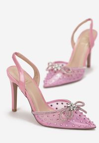 Born2be - Różowe Sandały Naesiolea. Nosek buta: okrągły. Zapięcie: pasek. Kolor: różowy. Wzór: aplikacja. Styl: elegancki #3