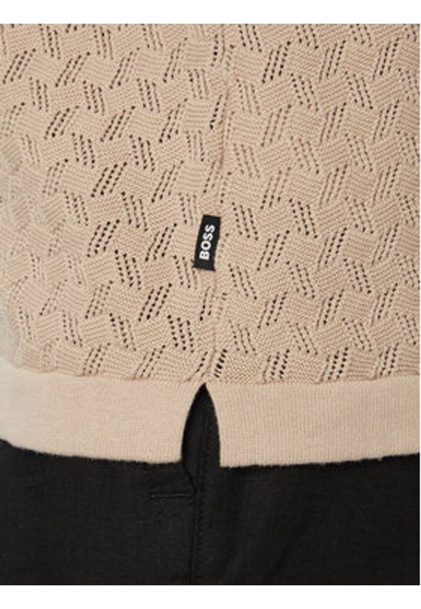 BOSS Koszula H-Nappo 50560494 Beżowy Regular Fit. Kolor: beżowy. Materiał: bawełna