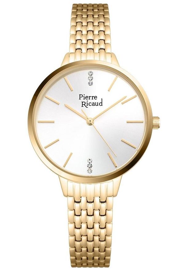 Zegarek damski Pierre Ricaud P21065.1113Q CYRKONIE złoty. Kolor: złoty
