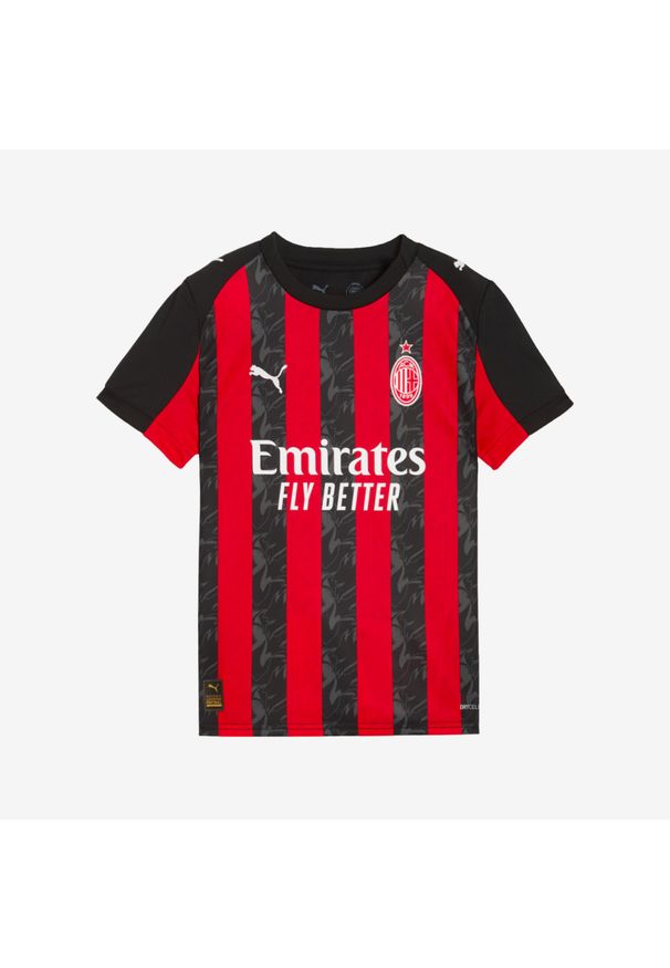 Koszulka piłkarska dla dzieci oficjalna Puma AC Milan 25/26 domowa. Materiał: materiał. Sport: piłka nożna