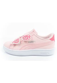 Buty sportowe dziecięce Puma Smash v2. Kolor: różowy. Materiał: skóra ekologiczna. Szerokość cholewki: normalna