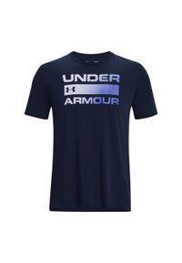 Under Armour - T-shirt Męski Logo. Kolor: niebieski. Sport: turystyka piesza