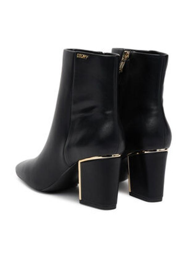 DKNY Botki Cianna K3570036 Czarny. Kolor: czarny. Materiał: skóra