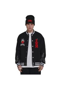 Cropp - Bluza bomber z haftem - Czarny. Typ kołnierza: kołnierzyk stójkowy. Kolor: czarny. Materiał: bawełna, dzianina. Wzór: haft #1