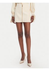Elisabetta Franchi Spódnica mini GO-150-61E2-V200 Écru Regular Fit. Materiał: syntetyk #1
