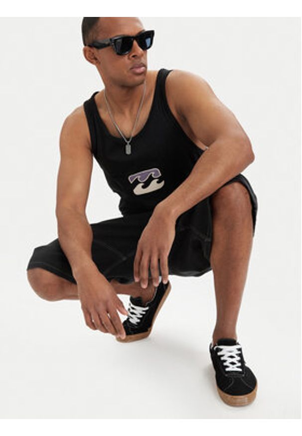 Billabong Tank top Icon Wave EBYZT00485 Czarny Relaxed Fit. Kolor: czarny. Materiał: bawełna