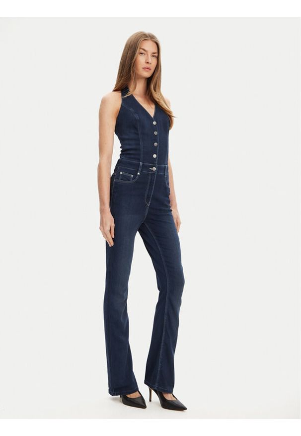 Guess Kombinezon W5YD57 D0782 Granatowy Regular Fit. Kolor: niebieski. Materiał: bawełna