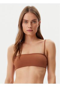 Calvin Klein Swimwear Góra od bikini KW0KW02845 Brązowy. Kolor: brązowy. Materiał: syntetyk