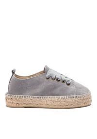 Manebi Espadryle Sneakers D A C.1 E0 AC Szary. Kolor: szary. Materiał: zamsz, skóra