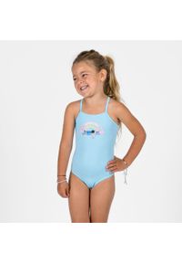 OLAIAN - Kostium kąpielowy jednoczęściowy surfingowy dla dzieci Olaian Hanalei Summer Vib. Kolor: niebieski. Materiał: materiał, poliester, elastan