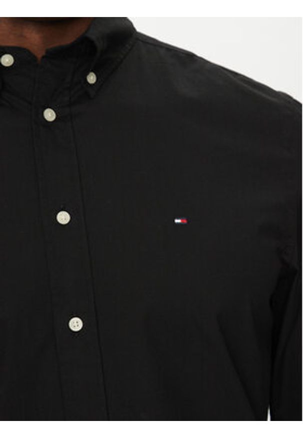 TOMMY HILFIGER - Tommy Hilfiger Koszula Core Flex MW0MW39988 Czarny Regular Fit. Kolor: czarny. Materiał: bawełna