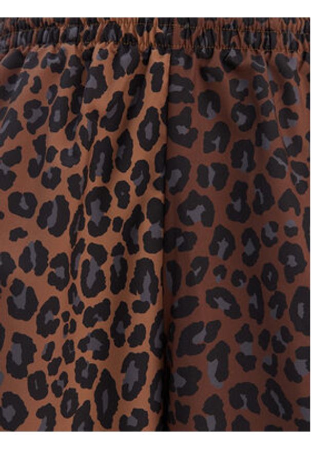 Adidas - adidas Spodnie dresowe Leopard Firebird JW7302 Brązowy Wide Leg. Kolor: brązowy. Materiał: syntetyk