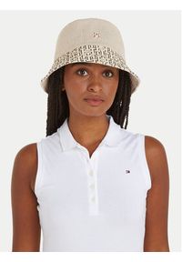 TOMMY HILFIGER - Tommy Hilfiger Kapelusz Beach Summer Bucket Hat AW0AW16043 Écru. Materiał: materiał