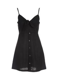 Born2be - Czarna Sukienka Unneeded. Okazja: na randkę, na imprezę. Kolor: czarny. Długość rękawa: na ramiączkach. Wzór: aplikacja. Typ sukienki: rozkloszowane. Styl: wakacyjny. Długość: mini #2