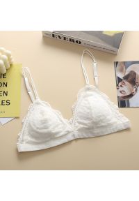 Intica - Koronkowa braletka bez fiszbin na co dzień Roelfine. Kolor: biały. Materiał: koronka. Wzór: koronka