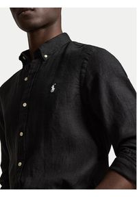 Polo Ralph Lauren Koszula 710968915503 Czarny Slim Fit. Typ kołnierza: polo. Kolor: czarny. Materiał: len #5