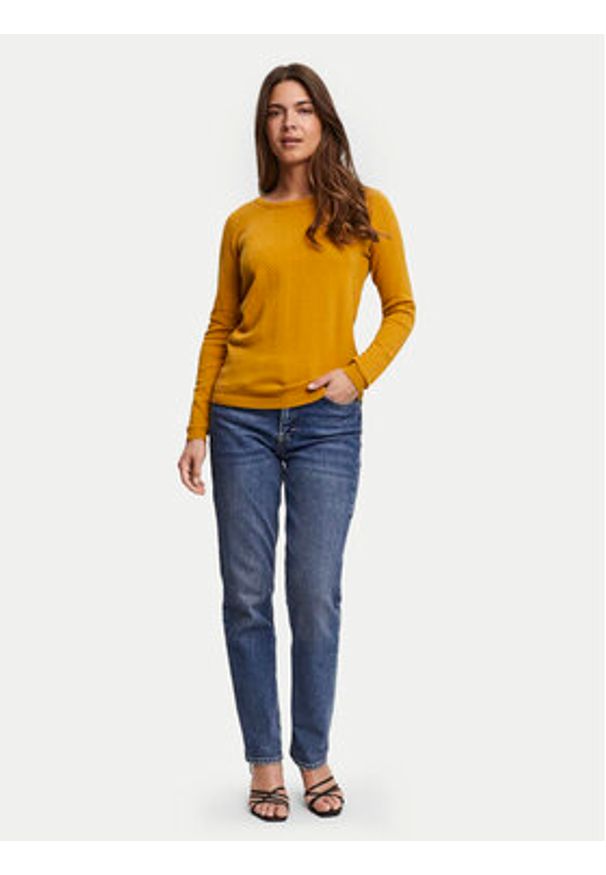 Vero Moda Sweter Care 10136644 Pomarańczowy Regular Fit. Kolor: pomarańczowy. Materiał: bawełna
