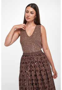 Weekend Max Mara - Top damski z cekinami Acaici WEEKEND MAX MARA